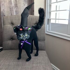 Annalee Halloween hissing black cat doll